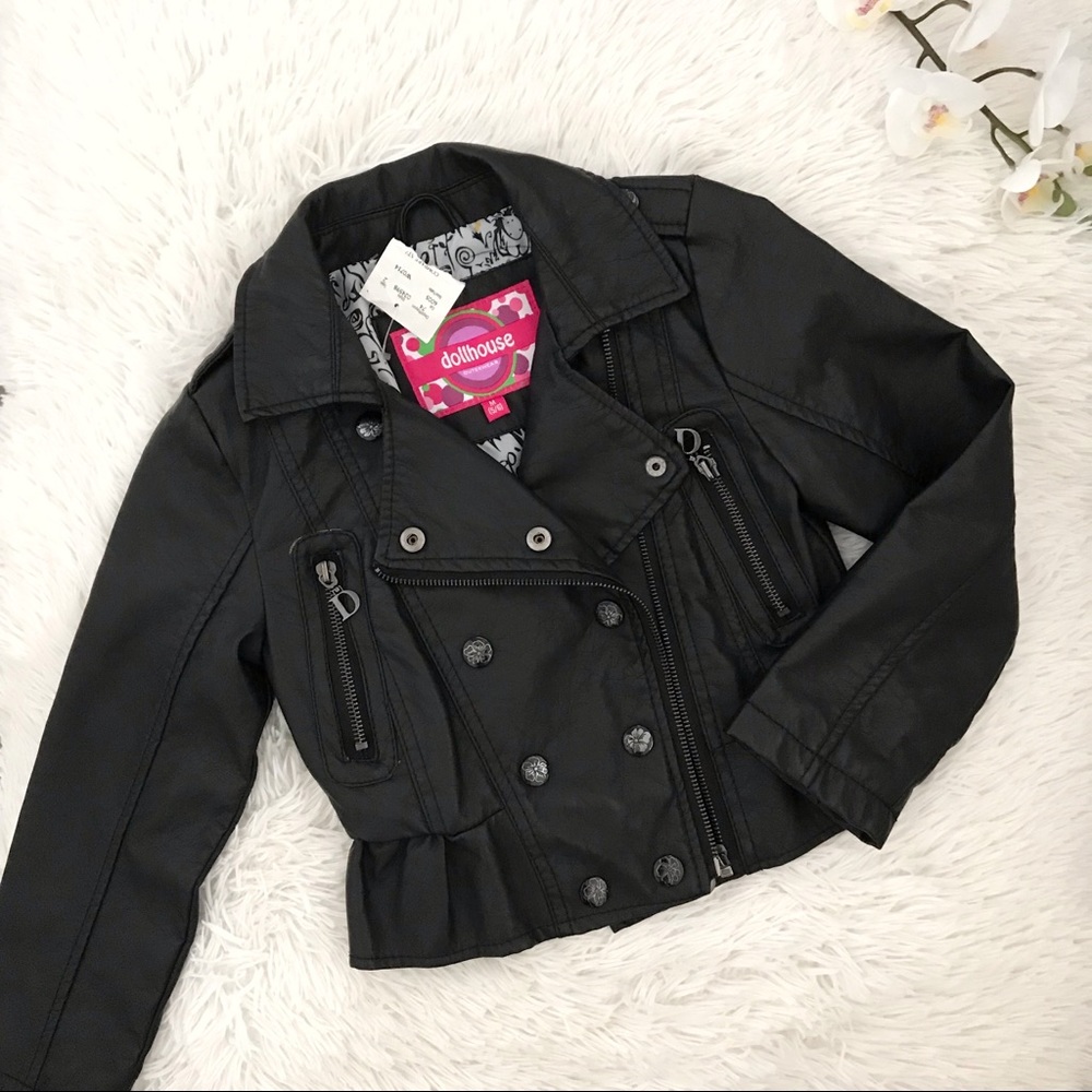NWT 🍂 Dollhouse Girl Faux Leather Jacket 🍂